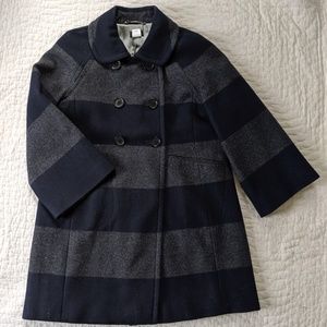 J.Crew A-line Rugby stripe Peacoat